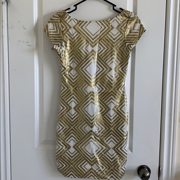 Arden B Gold & White Dress - Picture 1 of 3